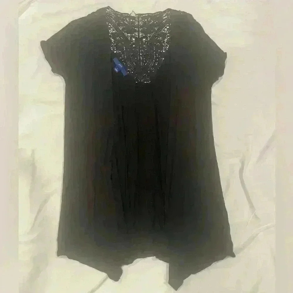 Apt 9 Open Knit Cardigan Size Small Black